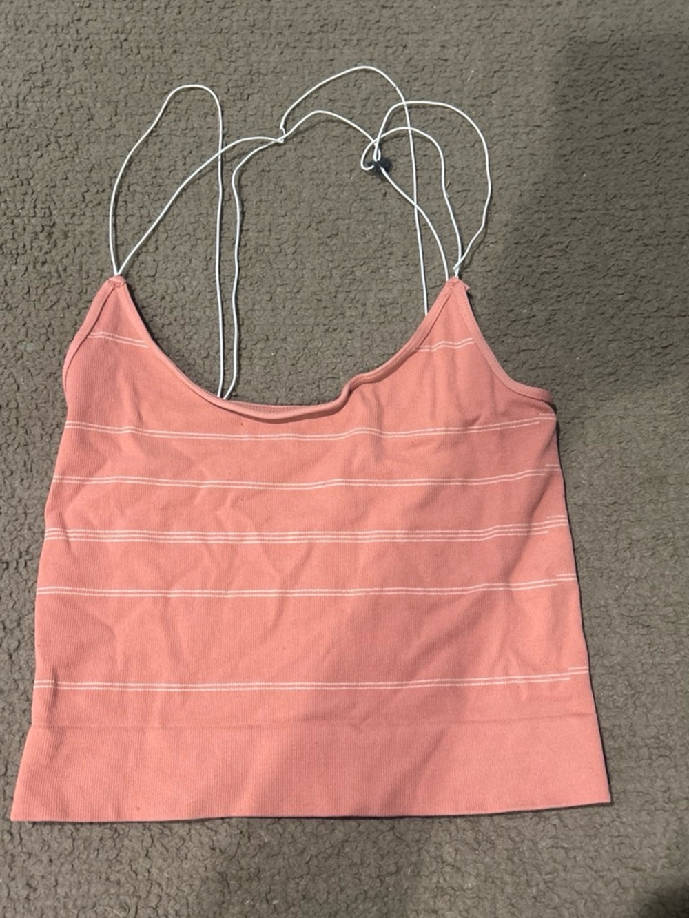 Petal Pink Striped Spaghetti-Strap Cami